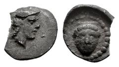 Greek Coins Lycia. Incierta. Hemióbolo. Siglo IV a.C. Anv.: Cabeza a la derecha, con kausia. Rev.: Cabeza con diadema de frente. Ag. 0,25 g. Cospel faltado. Rara. MBC+. Est...90,00.