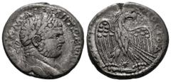 Roman Imperial Caracalla. Seleucis y Pieria. Tetradracma. 215-217 d.C. Antioquía. (Prieur-244). (McAlee-693). Anv.: AYT K M A ANTΩNЄINOC CЄB . Cabeza laureada a derecha. Rev.: ΔHMAPX ЄΞ YΠATOC TO Δ. Á