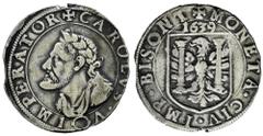 Philip IV (1621-1665) Philip IV (1621-1665). 1/4 patagon. 1639. Besançon. (Tauler-3004). (Vti-1651 var). Ag. 8,17 g. In the name and bust of Charles I. No value. Minting defect on edge. Scarce. Ex Áur