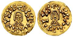 Sisenandus (631-636) Sisenandus (631-636). Tremissis. Ispali (Sevilla). (Cnv-346.17). (R. Pliego-460c). Anv.: +SISENAИD:VSRE. Rev.: +ISPA•LI•PIVS. Au. 1,45 g. Very scarce. Almost XF. Est...2500,00. Sp