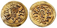 Tulga (639-642) Tulga (639-642). Tremissis. Córdoba. (Cnv-392.9). (R. Pliego-515b). Anv.: +TVLGANRE. Rev.: +CORDOBAPIVS. Au. 1,27 g. Light wavy flan. Flan crack. Rare. Almost XF. Est...1500,00. Spanis