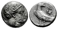 Greek Coins Baktria. Drachm. 246/5-239/9 a.C. Hekatompylos. (Bopearachchi-Sophytes series 2A). (SNG Ans-14/16). Anv.: Head of Athena to right, wearing earring, necklace, and crested Attic helmet decor
