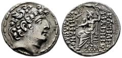 Greek Coins Seleukid Kingdom. Philip I Philadelphos. Tetradrachm. 95-75 BC. Antioch on the Orontes. (Hgc-9, 1319). Anv.: Diademed head to right. Rev.: ΒΑΣΙΛΕΩΣ ΦΙΛΙΠΠΟΥ ΕΠΙΦΑΝΟΥΣ ΦΙΛΑΔΕΛΦΟΥ, Zeus Nike