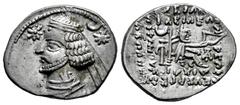 Greek Coins Kingdom of Parthia. Orodes II. Drachm. 50-42 a.C. Ekbatana. (Sellwood-48.8). (Sunrise-373 var.). Anv.: Diademed bust to left; star before, crescent and star behind, torque ending in upward