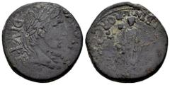 Celtiberian Coins Carthage Nova. Augustus period. Unit. 27 BC - 14 AD. Cartagena (Murcia). (Abh-576). (Acip-3140). Anv.: AVGVSTVS. DIVI. F. Laureate head of Augustus right. Rev.: Priest facing, M. POS