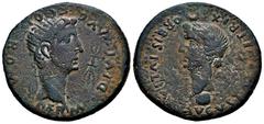 Celtiberian Coins Colonia Romula. Time of Tiberius. Dupondius. 14-36 AD. Sevilla. (Abh-2014). (Acip-3360). Anv.: PERM. DIVI. AVG. COL. ROM. around radiate head of Augustus right, sheaf of rays before.