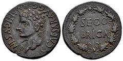 Celtiberian Coins Segobriga. Time of Caligula. Unit. 37-41 AD. Saelices (Cuenca). (Abh-2191). (Acip-3246). Anv.: C. CAESAR AVG. GERMANICVS. IMP. around laureate head of Caligula left. Rev.: SEGOBRIGA 