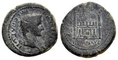 Roman Imperial Tiberius. Half unit. 12-14 d.C. Lugdunum. (Ric-I 246). (Bmcre-588). Anv.: TI CAESAR AVGVST F IMPERAT VII, laureate head to right. Rev.: ROM ET AVG, front elevation of the altar of Lugdu