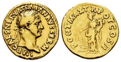 Roman Imperial Trajan. Aureus. 98 d.C. Rome. (Ric-14). (Cal-1072). Anv.: IMP CAES NERVA TRAIAN AVG GERM. Laureate head to right. Rev.: PONT MAX TR POT COS II. Fortuna standing to left, holding rudder 
