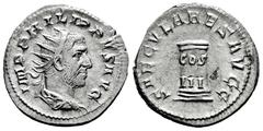 Roman Imperial Philip I. Antoninianus. 248 d.C. Rome. (Ric-IV 24c). (Seaby-193). Anv.: IMP PHILIPPVS AVG. Radiate, draped and cuirassed bust to right. Rev.: SAECVLARES AVGG. Low column inscribed COS I