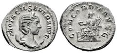 Roman Imperial Otacilia Severa. Antoninianus. 246-248 d.C. Rome. (Ric-IV 125c). (Rsc-4). Anv.: M OTACIL SEVERA AVG, diademed and draped bust to right, set on crescent. Rev.: CONCORDIA AVGG, Concordia 