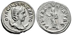 Roman Imperial Otacilia Severa. Antoninianus. 248-249 d.C. Rome. (Ric-130). (Rsc-43). Anv.: OTACIL SEVERA AVG, diademed and draped bust right, set on crescent. Rev.: PIETAS AVGVSTAE, Pietas standing l