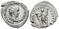 Roman Imperial Hostilian. Antoninianus. 251 d.C. Rome. (Ric-IV 182). (Seaby-36a). Anv.: C VALENS HOSTIL MES QVINTVS N C, radiate and draped bust to right. Rev.: PRINCIPI IVVENTVTIS, Prince standing to