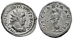 Roman Imperial Valerian I. Antoninianus. 253-260 AD. Rome. (Ric-128 var). Anv.: IMP C P LIC VALERIANVS P F AVG. Radiate, draped and cuirassed bust right. Rev.: VICTORIA AVG. Victory standing left, res