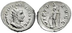 Roman Imperial Gallienus. Antoninianus. 253-254 d.C. Rome. (Ric-181). (Seaby-1288). Anv.: IMP C P LIC GALLIENVS AVG, radiate and cuirassed bust right . Rev.: VIRTVS AVGG, Virtus standing left, resting