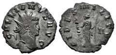 Roman Imperial Gallienus. Antoninianus. 253-268 d.C. Rome. (Ric-V.1 192a). (Mir-600a). Anv.: GALLIENVS AVG. Radiate head to right. Rev.: FIDES MILITVM. Fides standing facing, head to left, holding sta