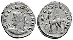 Roman Imperial Gallienus. Antoninianus. 260-261 d.C. Mediolanum. (Ric-335). (C-482). (Mir-996). Anv.: GALLIENVS AVG. Radiate, draped and cuirassed bust left, holding spear over right shoulder and shie