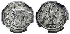 Roman Imperial Gallienus. Antoninianus. 253-268 AD. Antioch. (Ric-646). Anv.: GALLIENVS AVG, cuirassed and radiate bust right. Rev.: LVNA LVCIF/ PXV, Luna Lucifera standing right, holding long torch i