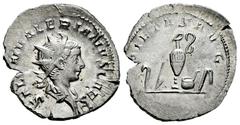 Roman Imperial Saloninus. Antoninianus. 256 d.C. Colonia Agrippinensis. (Ric-V.1 9). (Seaby-41). Anv.: SALON VALERIANVS CAES. Radiate and draped bust to right. Rev.: PIETAS AVG. Priestly implements: k