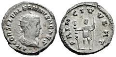 Roman Imperial Saloninus. Antoninianus. 256 d.C. Rome. (Ric-27). (Mir-271i). (C-73). Anv.: LIC COR SAL VALERIANVS N CAES, radiate, draped and cuirassed bust right. Rev.: PRINC IVVENT, prince standing 