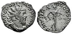 Roman Imperial Postumus. Antoninianus. 263 d.C. Trier. (Ric-V 2.57). (Rsc-273a). Anv.: IMP C POSTVMVS P F AVG, radiate, draped and cuirassed bust to right. Rev.: P M TR P IIII COS III P P, Mars advanc