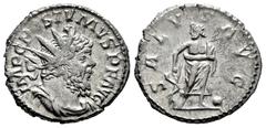 Roman Imperial Postumus. Antoninianus. 266-267 d.C. Trier. (Ric-V 2,86). (Seaby-336d). Anv.: IMP C POSTVMVS P F AVG. Radiate, draped and cuirassed bust to right. Rev.: SALVS AVG. Aesculapius standing 