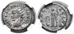 Roman Imperial Claudius II, Gothicus. Antoninianus. 270 d.C. Antioch. (Ric-V 1.212). Anv.: IMP C CLAVDIVS AVG, radiate head to left. Rev.: IVNO REGINA, Juno standing to left, holding patera and sceptr