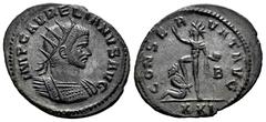 Roman Imperial Aurelian. Antoninianus. 274-275 d.C. Antioch. (Ric-V 3055). Anv.: IMP AVRELIANVS AVG, radiate and cuirassed bust right. Rev.: CONSERVAT AVG, Sol walking left, right hand raised, left ho