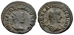 Roman Imperial Vabalathus and Aurelian. Antoninianus. 270-272 d.C. Antioch. (Ric-381). Anv.: IMP C AVRELIANVS AVG, radiate and cuirassed bust to right; B below. Rev.: VABALATHVS VCRIMDR, laureate, dra