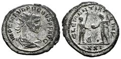 Roman Imperial Probus. Antoninianus. 276-282 d.C. Antioch. (Ric-992). Anv.: IMP C M AVR PROBVS P F AVG. Radiate, draped and cuirassed bust right. Rev.: CLEMENTIA TEMP. Probus standing right, receiving