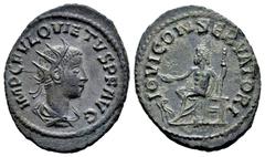 Roman Imperial Quieto. Antoninianus. 360-361 d.C. Samosata. (Ric-V 2.6). (Mir-1735f). (Rsc-8). Anv.: IMP C FVL QVIETVS P F AVG, radiate, draped and cuirassed bust to right. Rev.: IOVI CONSERVATORI, Ju