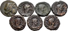 Large Lots Lot of 6 Roman provincial coins. Alexandrian tetradrachms of Aurelian and Vabalathus, Aurelianus, Tacitus, Carinus, Diocletian and Numerian. Includes a Thessalia bronze. Most with traces of