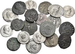 Large Lots Lot of 20 coins from the Roman Empire. Antoninians and Denarii of the next emperors: Vespasian, Marcus Aurelius, Hadrian, Sabina, Antoninus Pius, Julia Domna, Trebonian Gallus, Volusian, Tr