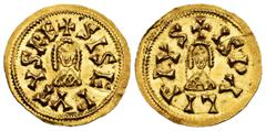 Visigothic Coins Sisebuto (612-621). Tremissis. Ispali (Sevilla). (R. Pliego-274a). (Cnv-219). Anv.: + SISEBVTVSRE . Rev.: + ISPALIPIVS. Au. 1,47 g. It retains some luster. A good sample. Ex Áureo 143