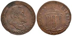 Philip II (1556-1598) Philip II (1556-1598). Jeton. 1563. (Dugn-2345). Anv.: Bust of Philip II with cuirass to right, inside a wreath. Rev.: ·PIETAS· / ·PHILIPPI· Circular temple with columns, below 1