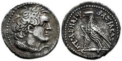 Greek Coins Ptolemaic Kings of Egypt. Ptolemy V or Ptolemy VI. Tetradrachm. 204-180 BC. Alexandria. (Svoronos-1231/1489). (Sng Cop-244/5). Anv.: Diademed head of Ptolemy I to right, wearing aegis. Rev
