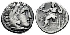 Greek Coins Kingdom of Macedon. Philip III Arrhidaios. Drachm. 322-319 BC. Kolophon. In the name and type of Alexander III. (Price-1765). (Müller-176). Anv.: Head of Herakles to right, wearing lion sk