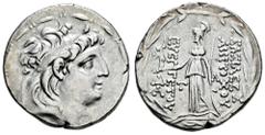 Greek Coins Cappadocian Kingdom. Ariarathes VII Philometor. Tetradrachm. 107/6-104/3 BC. Mint A (Eusebia-Mazaka). In the name and types of Antiochos VII of Syria. (SC-2150.1). (Hgc-9,1069). Anv.: Diad