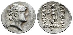 Greek Coins Cappadocian Kingdom. Ariarathes VI Epiphanes Philopator. Drachm. RY 3 = 128/7 BC. (Hgc-7,819). (Simonetta-25). (DCA-455). Anv.: Diademed head right. Rev.: ΒΑΣΙΛΕΩΣ ΑΡΙΑΡΑΘOV ΕΠIΦANVOYΣ, At