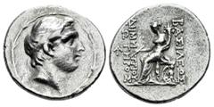 Greek Coins Seleukid Kingdom. Demetrios I Soter. Tetradrachm. 162-155 BC. Antioch. (Hgc-798). (SC-1640). Anv.: Diademed head to right; within wreath. Rev.: BAΣIΛEΩΣ ΔHMHTPIOY ΣΩTHPOΣ. Tyche, holding s