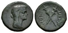 Greek Coins Sicily. Menaion. AE 18. Century III-II BC. (Sng Cop-384 var.). (CNS-7 var.). Anv.: Veiled head of Demeter right. Rev.: MENAI-NΩΝ. Crossed torches. Ae. 4,24 g. VF/Almost VF. Est...50,00. Sp