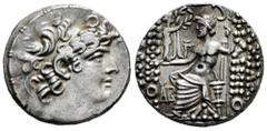Greek Coins Syria. Aulus Gabinius, proconsul. Tetradrachm. 57-55 BC. Seleukis and Pieria. Antioch. In the name and types of Philip I Philadelphos. (McAlee-1). (Prieur-1). (RPC-I 4124). Anv.: Diademed 
