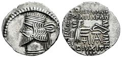 Greek Coins Kingdom of Parthia. Pakoros I. Drachm. 78-120 AD. Ekbatana. (Sellwood-78.4). (Shore-413). (Sunrise-439). Anv.: Diademed head to left, with beard. Rev.: Archer (Arsakes I) seated to right, 