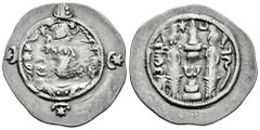 Greek Coins Sassanid Empire. Hormizd IV. Drachm. RY 12 = 590 AD. WH (Veh-Ardashir). (Göbl-II/1). Ag. 3,97 g. Almost VF/VF. Est...50,00. Spanish description: Imperio Sasánida. Hormizd IV. Dracma. RY 12
