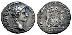 Roman Imperatorial Augustus. Denarius. 7-6 a. C. Lugdunum. (Ffc-22). (Ric-207). (Cal-852). Anv.: CAESAR AVGVSTVS DIVI. F. PATER. PATRIE, his laureate head right. Rev.: C.L. CAESARES AVGVSTI. F. COS. D