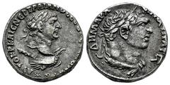 Roman Imperial Trajan. Seleucis and Pieria. Tetradrachm. 112/3 AD. Antioch. (RPC-3547). (Prieur-1517). (McAlee-462). Anv.: ΑΥΤΟΚΡ ΚΑΙС ΝЄΡ ΤΡΑΙΑΝΟС СЄΒ (ΓЄΡΜ ΔΑΚ), laureate head right, set on eagle st