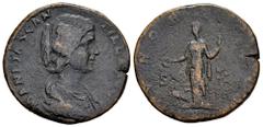 Roman Imperial Manlia Scantilla. Sestertius. 193 AD. Rome. (Ric-IV 18a). (Bmcre-32). (C-6). Anv.: MANLIA SCANTILLA AVG, draped bust to right. Rev.: IVNO R(EGINA), Juno standing facing, head to left, h