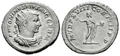 Roman Imperial Caracalla. Antoninianus. 215 AD. Rome. (Ric-IV 264c). (Seaby-287). Anv.: ANTONINVS PIVS AVG GERM. Radiate, draped and cuirassed bust to right. Rev.: P M TR P XVIII COS IIII P P. Sol sta