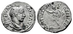 Roman Imperial Severus Alexander. Denarius. 229 AD. Rome. (Ric-IV 92). (Bmcre-606). (Rsc-365a). Anv.: IMP SEV ALEXAND AVG, laureate head to right, slight drapery on far shoulder. Rev.: P M TR P VIII C