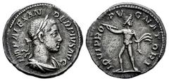 Roman Imperial Severus Alexander. Denarius. 231 AD. Rome. (Ric-IV 235). (Bmcre-790). (Rsc-76). Anv.: IMP ALEXANDER PIVS AVG, laureate, draped and cuirassed bust to right. Rev.: IOVI PROPVGNATORI, Jupi
